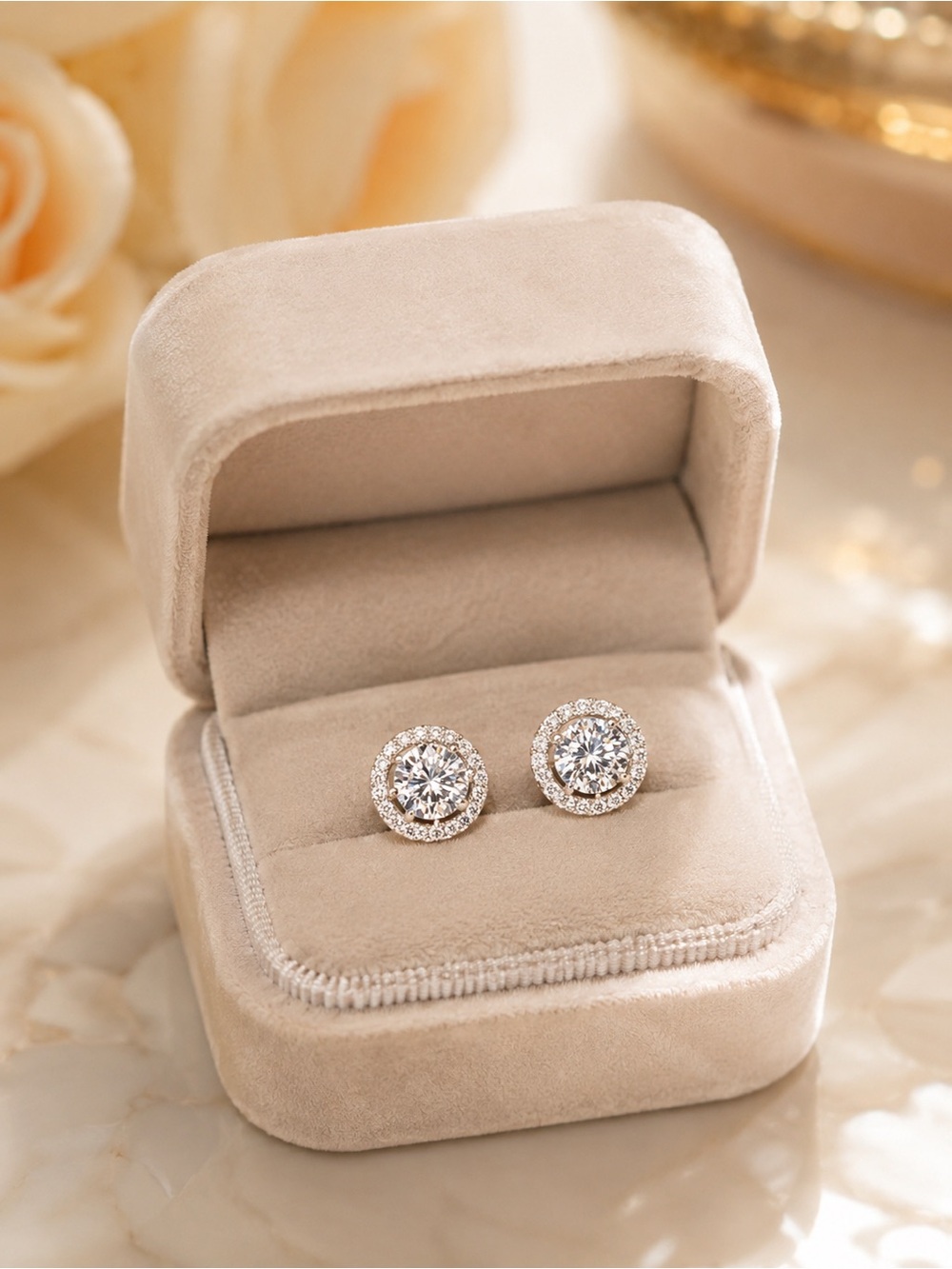 ✨ Moissanite S925 Halo Stud Earrings — D Color | 1.0 CT